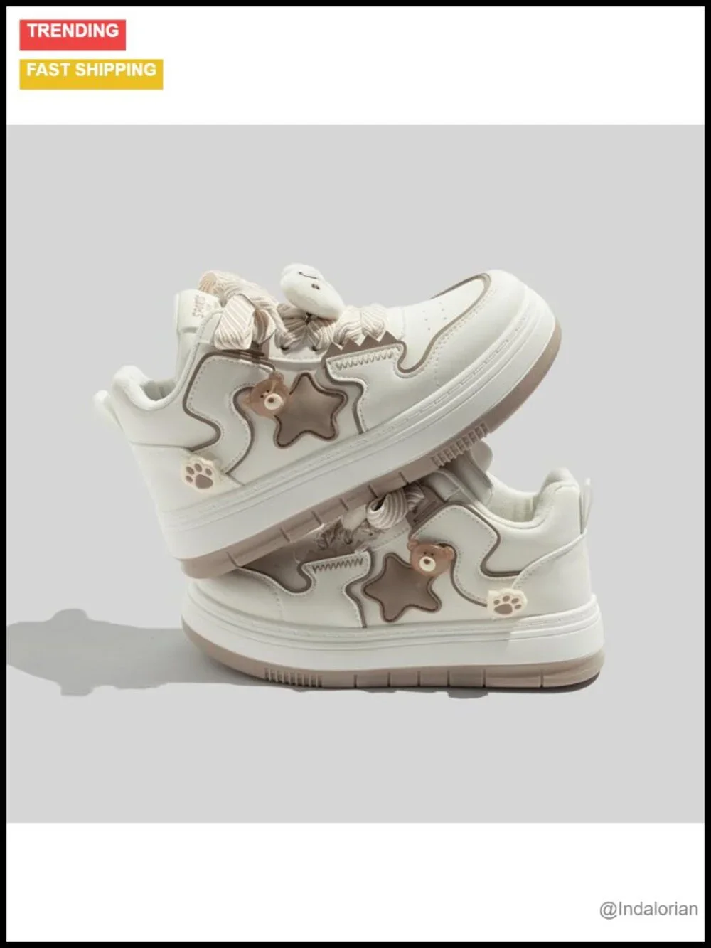 Chunky Y2K Star Sneakers Women's Cute Padded Toe Anti-Slip Comfort Casual Shoes